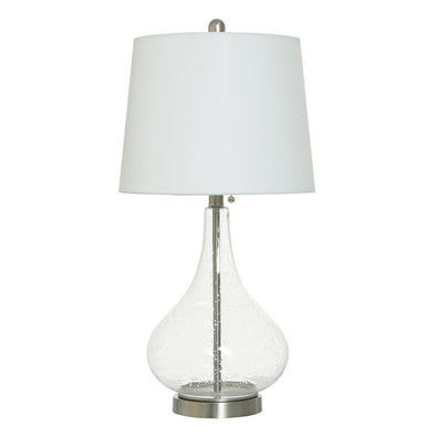 Clear Seeded Glass Table Lamp