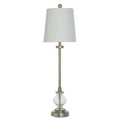 Clear Seeded Glass Table Lamp