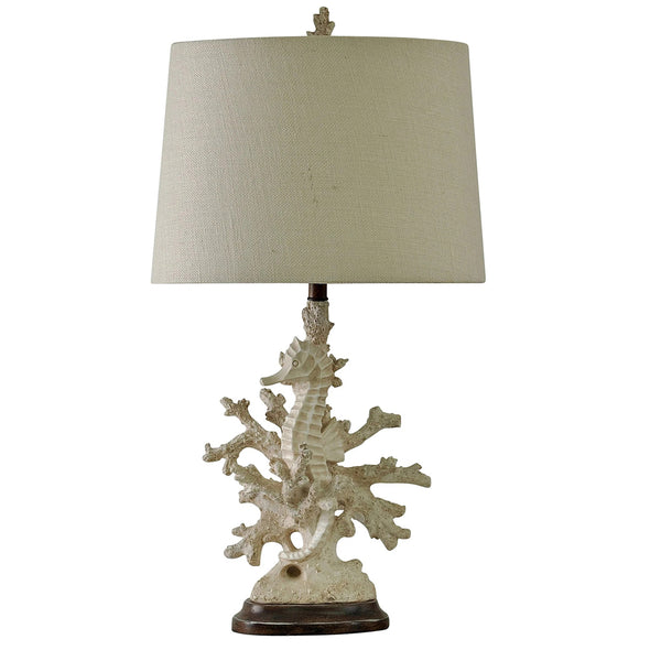 Distressed Coral Seahorse Table Lamp