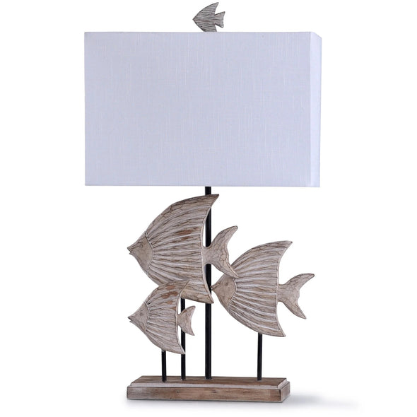 3 Carved Fish Table Lamp