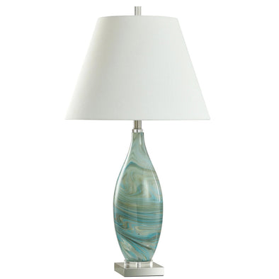 Turqouise Swirl Glass Table Lamp