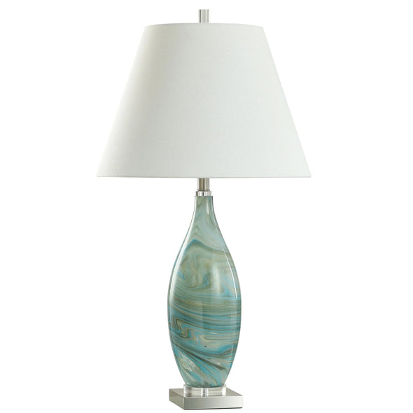 Turqouise Swirl Glass Table Lamp