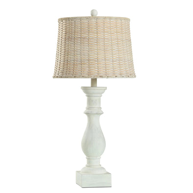 Antique White Wood Table Lamp