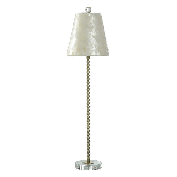 Capiz Slim Steel and Crystal Table Lamp