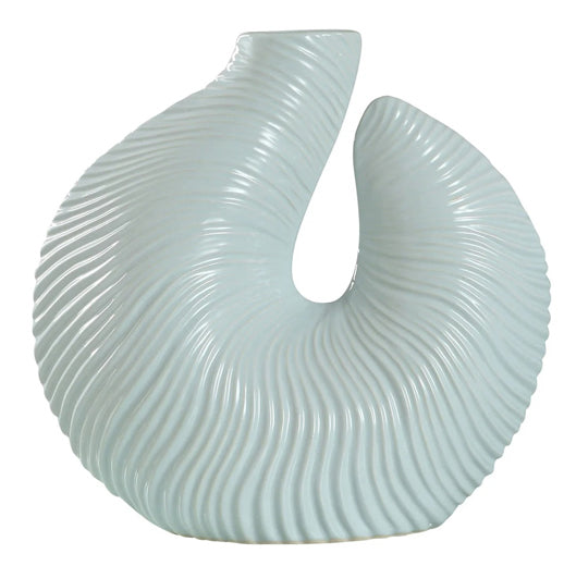 Spa Blue Ridged Vase