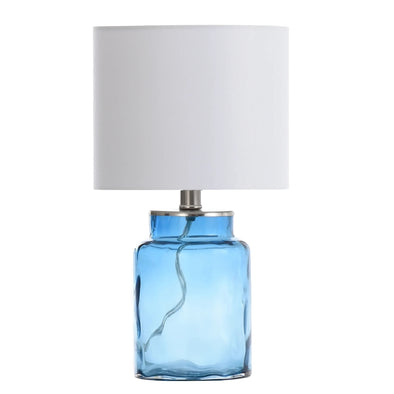 Clear Blue Glass Table Lamp