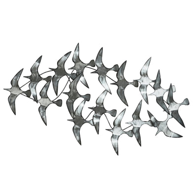 Silver Flock Metal Art