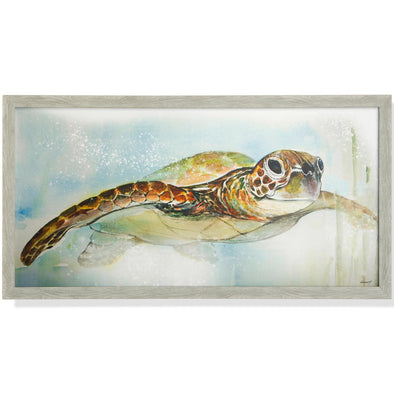 Swimming Sea Turtle Framed Art