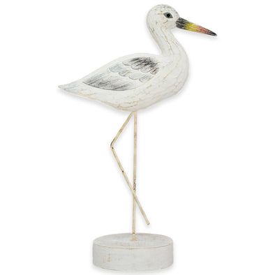 Shore Bird White Washed Sculpture