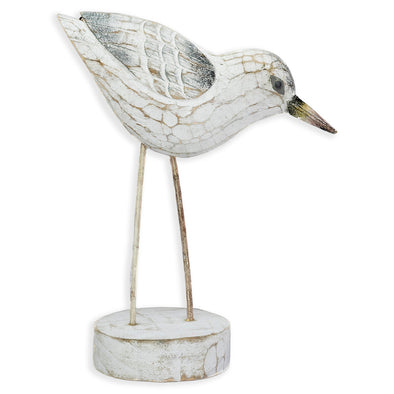 Sandpiper Dipping White Washed Sculpture