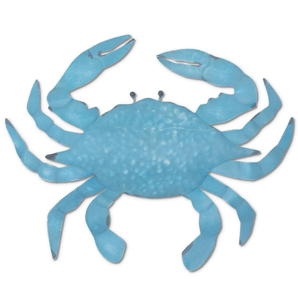 Antique Aqua Crab Metal Art