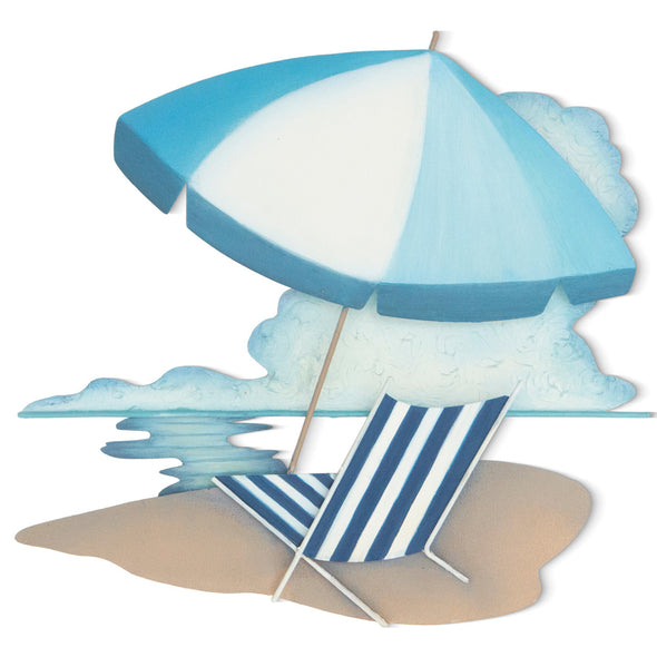 Beach Chair and Umbrella Metal Art