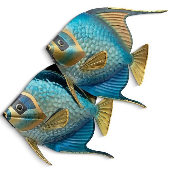 Queen Angelfish Pair Metal Art