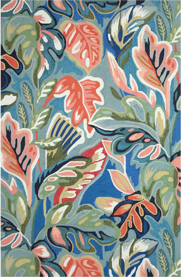 7.6 x 9.6 On Holiday Aqua Indoor/ Outdoor Rug