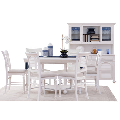 Beach Bungalow Gathering Height Dining Table With Six Chairs