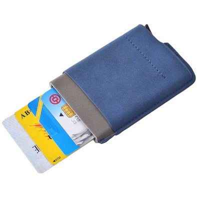 Navy Card Blocker RFID Auto Wallet