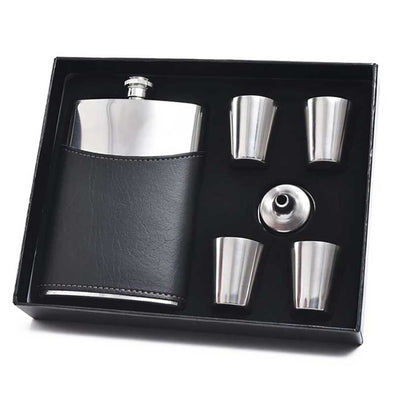 Black Elite 5-Piece Flask Set