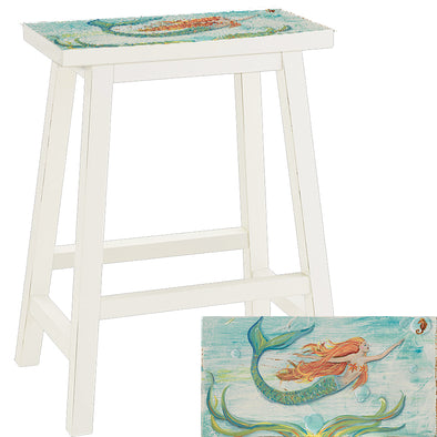 Red Mermaid Counter Height 24"  Barstool