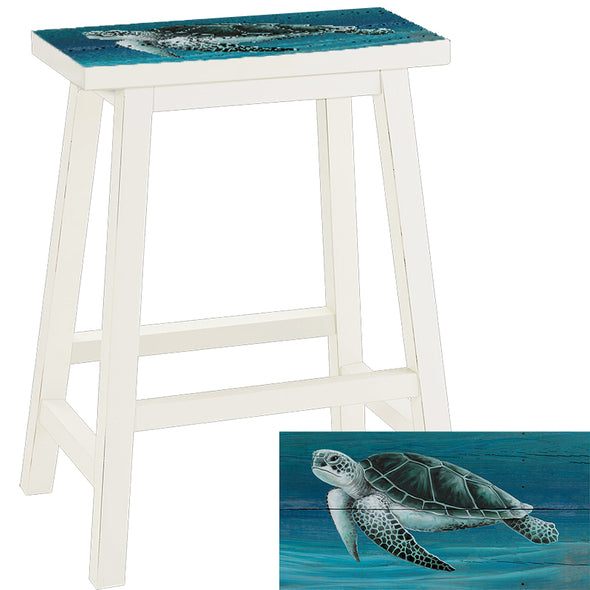 Deep Blue Turtle Counter Height 24"  Barstool