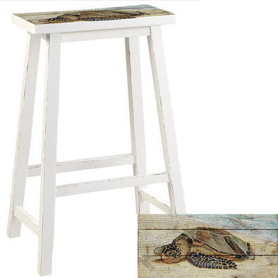 Sandy Sea Turtle Bar Height 29"  Barstool