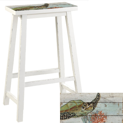 Coral Sea Turtle Bar Height 29"  Barstool