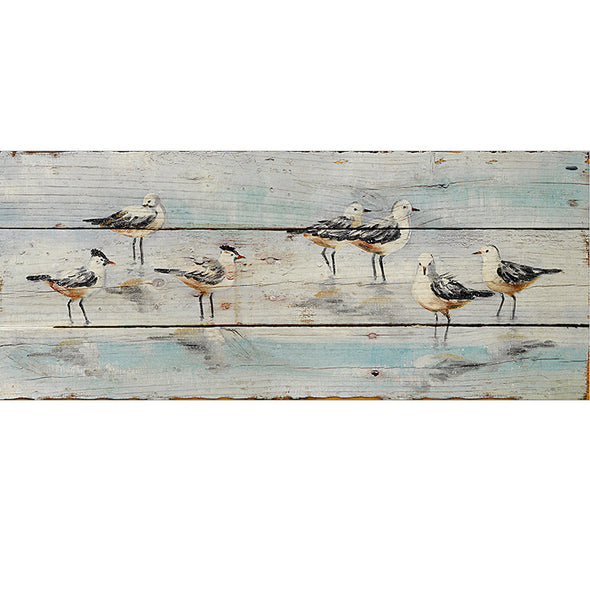 Beach Birds Bench With Baskets