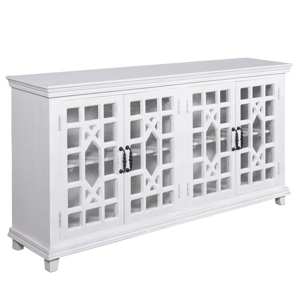 White 4-Door Credenza